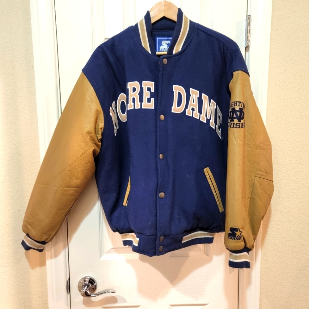 Vintage Leather Notre Dame Starter Jacket